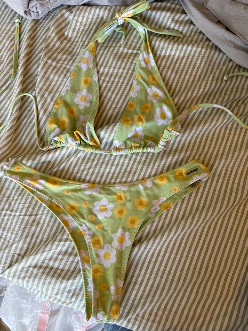 Blackbough Pastel Green Daisy Triangle Bikini